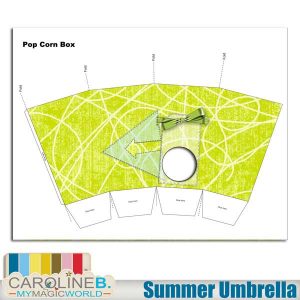 Summer Umbrella Pop Corn Box