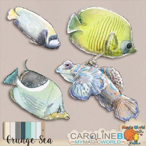 Grunge Sea Fishes 01