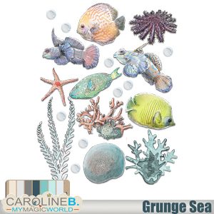 Grunge Sea Fishes 02