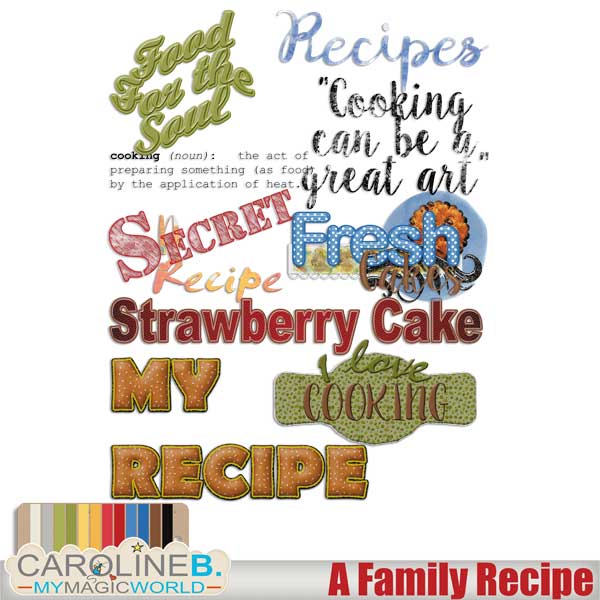 A Family Recipe Word Arts