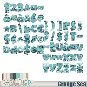 Grunge Sea Alphabet Set