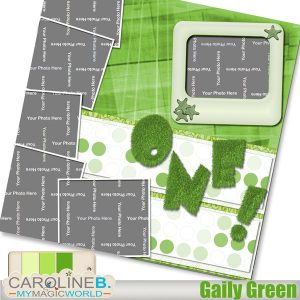 Babies : Baby Gaily Green 12x12 QP03