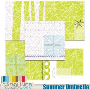 Summer Umbrella Stacked Papers