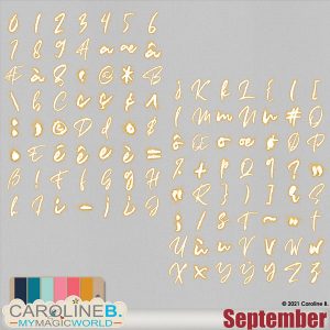 September - Alphabet Set