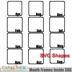 Month Frames Inside SVG Shapes (12 EL)