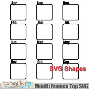 Month Frames Top SVG Shapes