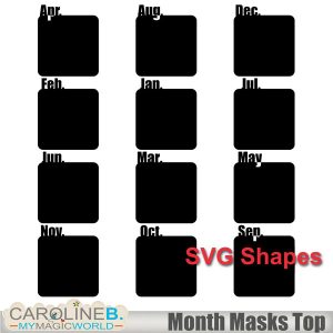 Month Masks Top SVG Shapes (12 EL)