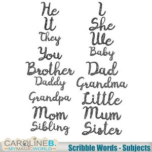 Scribble Words Subjects