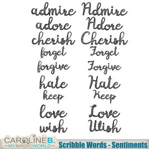 Scribble Words Sentiments
