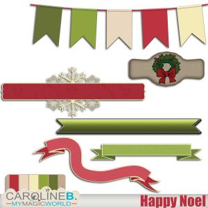Happy Noel Banners Set
