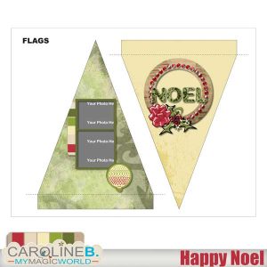 Happy Noel Printable Flags 02
