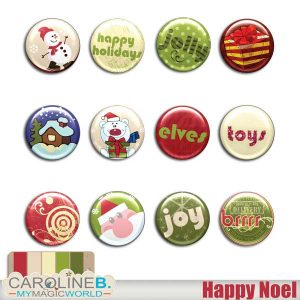 Happy Noel Flairs Set