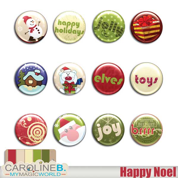 Happy Noel Flairs Set