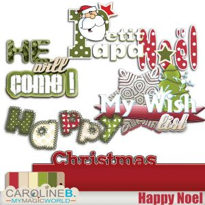 Happy Noel WordArts Set