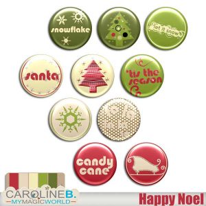 Christmas Badges 10-set