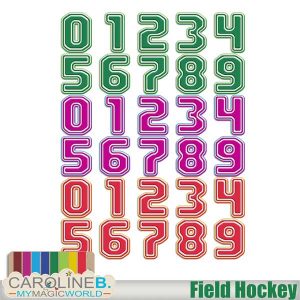 Field Hockey Numbers Set