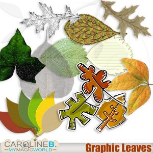 Graphic Leaves Element Set