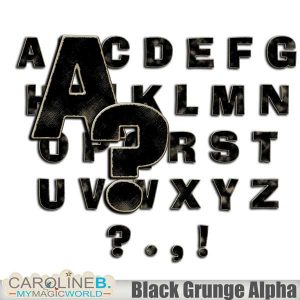 Black Grunge Alpha Set
