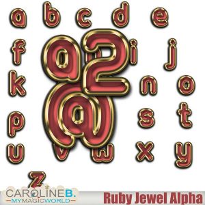 Ruby Jewel Alphabet Set