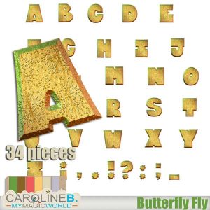 Butterfly Fly Alphabet Set [34AL]
