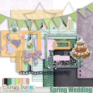 Spring Wedding Digital Scrapbooking kit