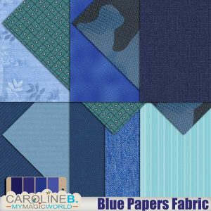 Blue Papers Fabric