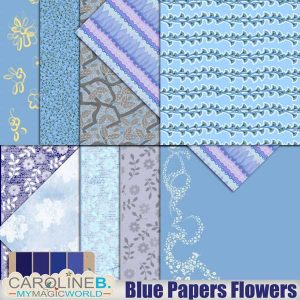 Blue Papers Flowers