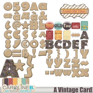 A Vintage Card Alpha and WordArt