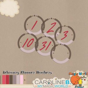 February Planner Numbers