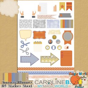 January Planner A4 Sticker Sheet SIL