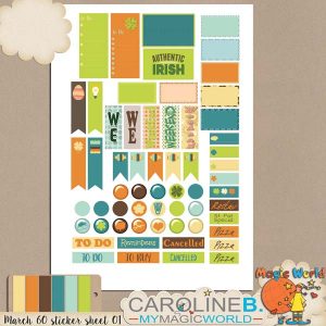 March Planner 60 Stickers A4 Sheet 01